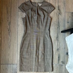 H&M Tan Plaid Midi Dress